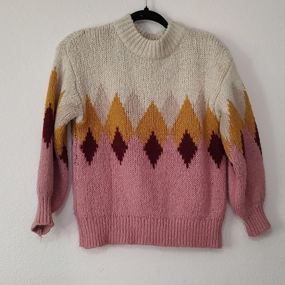 Zara Color Block Knit Sweater